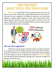 How Will You Find SEO Expert?