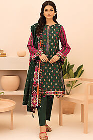 Unstitched 3 Piece Printed Heavy Lawn Suit | | Eid sale 2022 | Buyzilla.pk