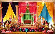 Unique Bhangra Theme Sangeet Stage Decoration