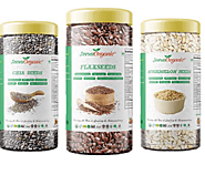 Jeeva Organic 100% Natural Seeds, Combo (Pack of 3 x 250 g each) Chia Seeds, Flaxseeds, Muskmelon Seeds