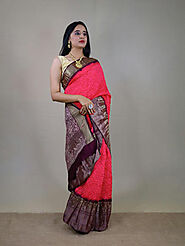 Bandhani Kanjivaram Silk Saree