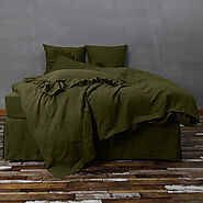 Grab Your Own Linen Duvet Cover Green Olive Now! – Linenshed UK