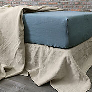 Get the Best deals of Our linen Fitted Sheet in French Blue Color – Linenshed UK