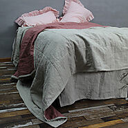 100% Linen Quilted Bedspread with cotton padding – Linenshed UK