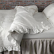 Ruffle Duvet Cover - Made with Pure Washed Linen Fabric - Linenshed UK