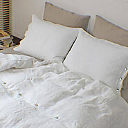 Try Our Shell Top Buttoned Linen Duvet Cover Available in 15 colors – Linenshed UK