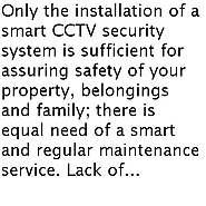 Features of a Smart Maintenance Service of a CCTV Security System