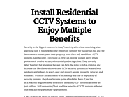 Install Residential CCTV Systems to Enjoy Multiple Benefits