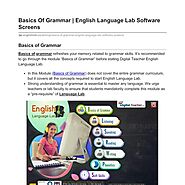 Basics Of Grammar English Language Lab Software Screens
