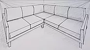 Couch Drawing in 4 Steps | Prespective Drawing - Easy Drawing