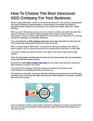 How To Choose The Best Vancouver SEO Company For Your Business - content marketing agency vancouver