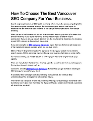 How To Choose The Best Vancouver SEO Company For Your Business - content marketing agency vancouver