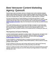 Best Vancouver Content Marketing Agency. content marketing agency vancouver
