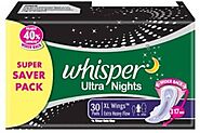 Whisper Ultra Nights Extra Heavy Flow Sanitary Pad | Buy Women Hygiene products online in India | Flipkart.com
