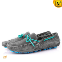 Gray Leather Loafers CW700812 - cwmalls.com