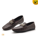 Brown Leather Driving Shoes CW712532 - cwmalls.com
