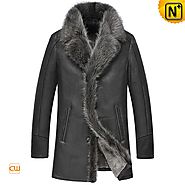 Mens Fur Sheepskin Coat CW855483 - cwmalls.com