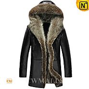 Hooded Fur Coat for Men CW855306 - cwmalls.com