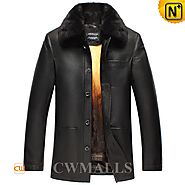 Golden Mink Fur Lined Coat CW857337 - cwmalls.com
