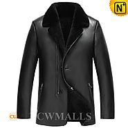 Mens Shearling Leather Blazers CW857051 - cwmalls.com