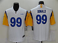 Mens Los Angeles Rams #99 Aaron Donald 2021 Nike White Modern Throwback Vapor Limited Jersey