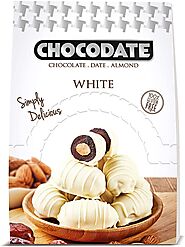 Chocodate White- 33gm, Rich Silky Chocolate, Roasted Almonds, Velvety Arabian Dates, Low Calories, No GMO, Gluten Fre...
