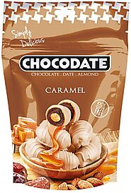 Chocodate Caramel - 90gm, Rich Silky Chocolate, Roasted Almonds, Velvety Arabian Dates, Premium Caramel, Low Calories...