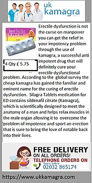 Silagra Tablets medication for ED contains sildenafil citrate