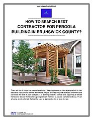 How to search best contractor for pergola building in brunswick county