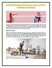 Find Best Residential Cleaning services in USA - Call Now for Estimate
