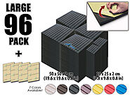 New 96 pcs Bundle Wedge Adhesive Backed Tiles Acoustic Panels Sound Absorption Studio Soundproof Foam 7 Colors KK1054