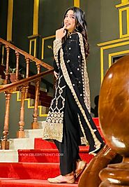 Love Gill looks great in black, punajbi salwar kameez.