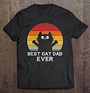 Best Cat Dad Ever Shirt Funny Cat Gifts For Men - Tee Cheap US