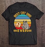 Best Cat Dad Ever Shirt Vintage British Shorthair Cats Dad - Tee Cheap US