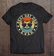 Best Cat Dad Ever Shirt Vintage Best Cat Dad Ever - Tee Cheap US