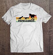 Dad Dinosaur Shirt Matching Family Papasaurus - Tee Cheap US