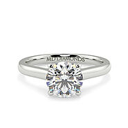 Round Wed Fit Tulip Solitaire Ring.