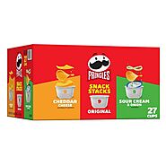Pringles Potato Crisps Chips Variety Pack, Lunch Snacks, Office and Kids Snacks, Snack Stacks, 19.3oz Box (27 Cups)