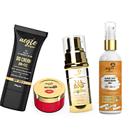 For Natural: Aegte Skin Corrector DD Cream (Natural), Beetroot Lip & Cheek Tint, Glass Skin Sunscreen & 24K Gold Vita...