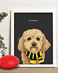 Custom Pet Portrait | Footy Fan Portrait - Choose Your Team Colours! – Oh Barney