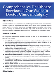 Comprehensive Healthcare Services at Our Walk-In Doctor Clinic in Calgary