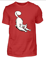 Stretching Kitty - Men Women T Shirt | Herren Basic Shirt - Shirtee.de / Online Custom T Shirts Design Maker & T Shir...