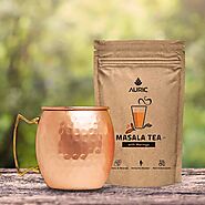 Moringa Masala Tea Premium Gift set with Handmade Copper Mug - Use Code WINTER25 for 25% Off - Auric