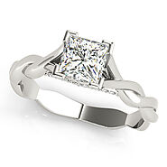 Solitaire Style Princess Diamond Engagement Rings