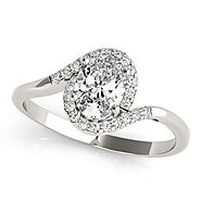Halo Style Oval Diamond Engagement Rings