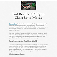 Best Results of Kalyan Chart Satta Matka