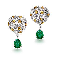 An Emerald Bouquet | Emerald Necklace set in Gold with Yellow Sapphires.