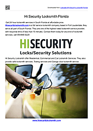 Quick Response Residential, Commercial and Car Locksmith Services in South Florida by Professionals