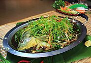 Cá chép hấp xì dầu - Bánh tráng thịt heo Phú Cường
