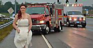 This badass paramedic raced to the scene of a crash in the middle of her wedding.